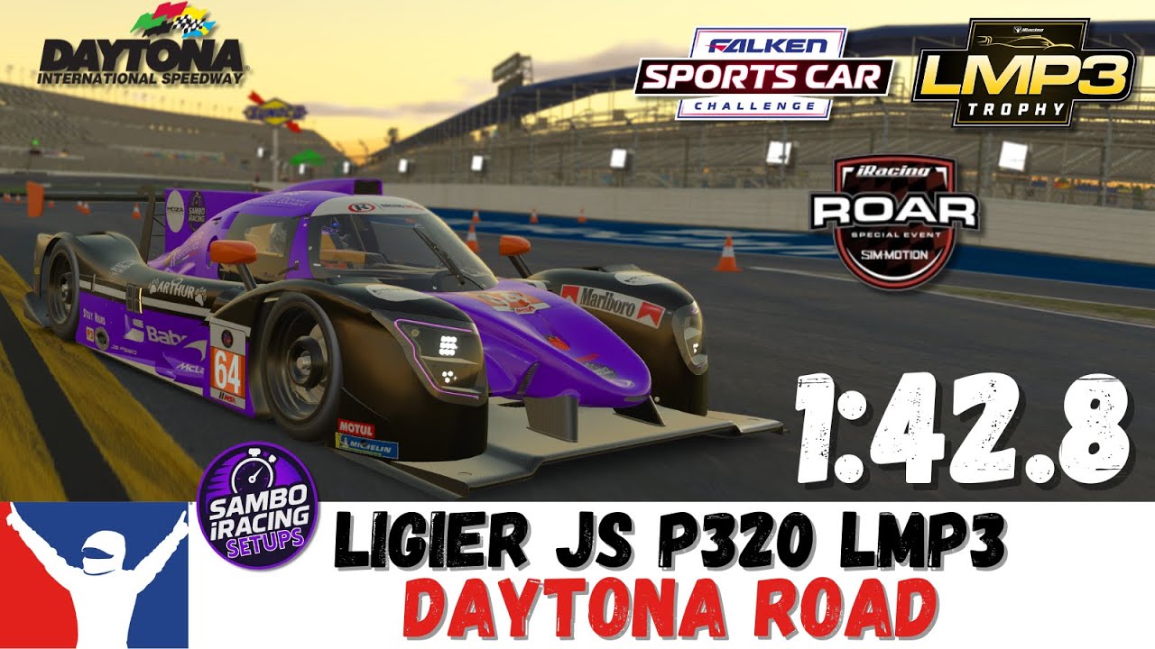 iRacing LMP3 Daytona Road Guide - 1:42.8 - Ligier JS P320 LMP3 Daytona Road Track Guide & Setup