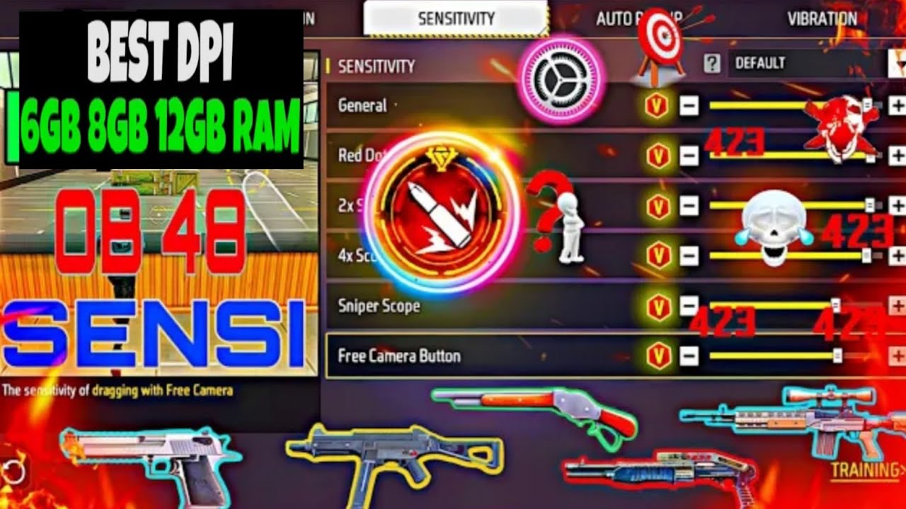 All Gun Headshot Sensitivity Setting After New OB48 Update | Free Fire Max Auto Headshot Sensitivity