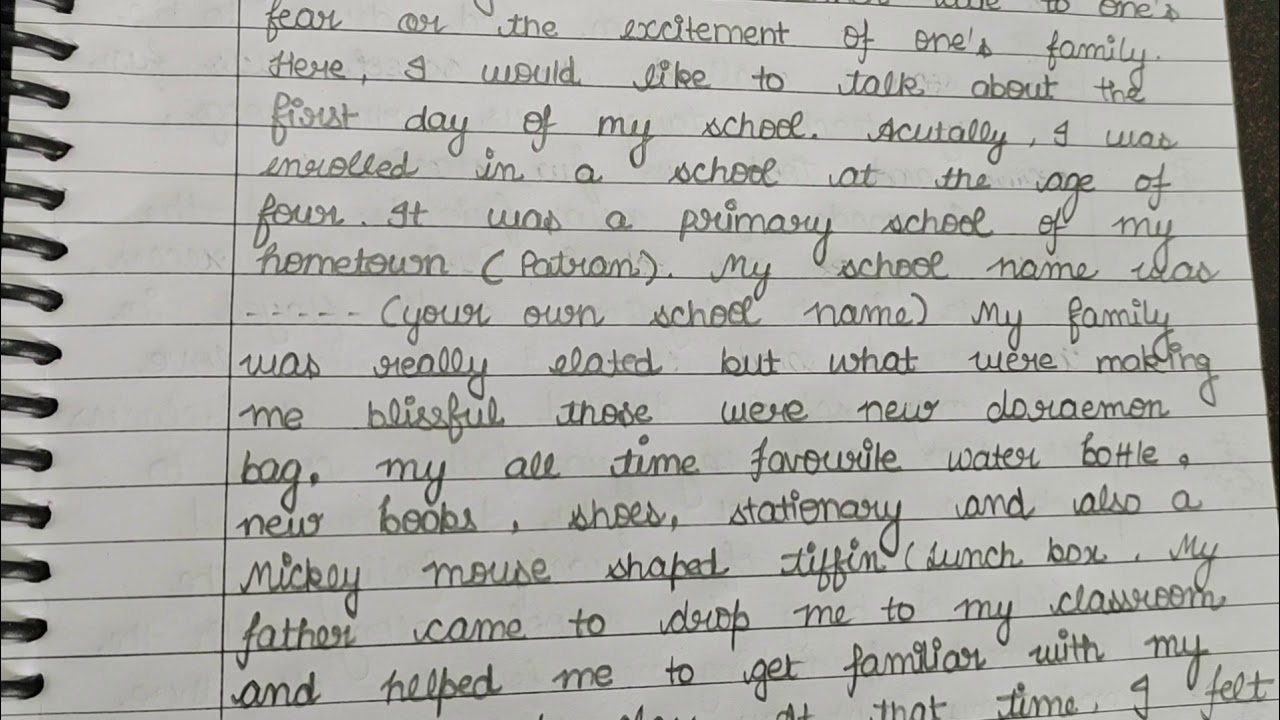 describe your first day at school....cue card ...2021....
