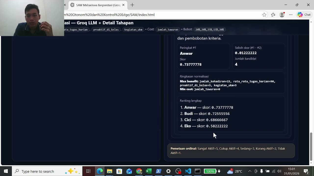 5. perbedaan antara Algoritma SAW dan SMART