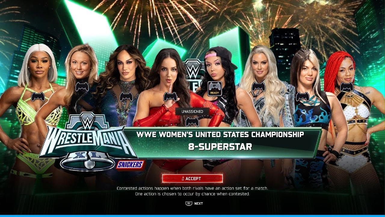 Women`s 8-Way Match For Women`s US Title WM XL (WWE2K25 Week 44 Universe Mode)