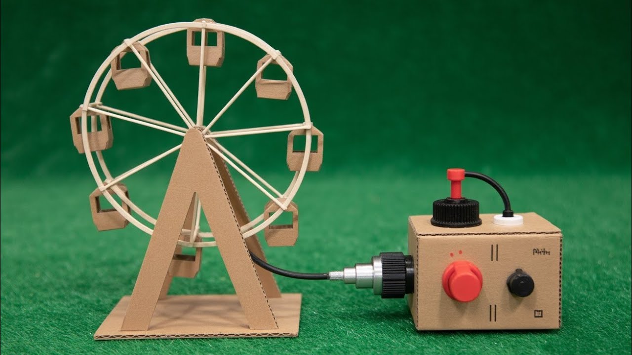 how to make carnival ride with cardboard | school science project