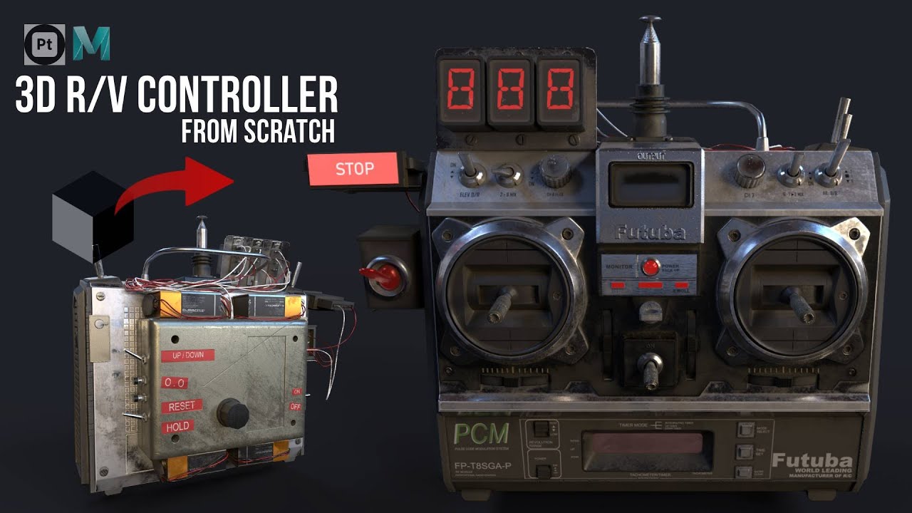 3D Modeling the R/V Futaba Controller from Scratch: Maya Timelapse Video