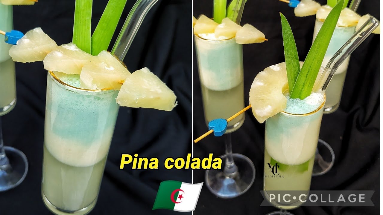 عصير بيناكولادا 🥂او بلو هاواي🥤 من دورة عصائر mimicha cuisine❌ بمقادير مضبوطة يبرد القلب 🇩🇿
