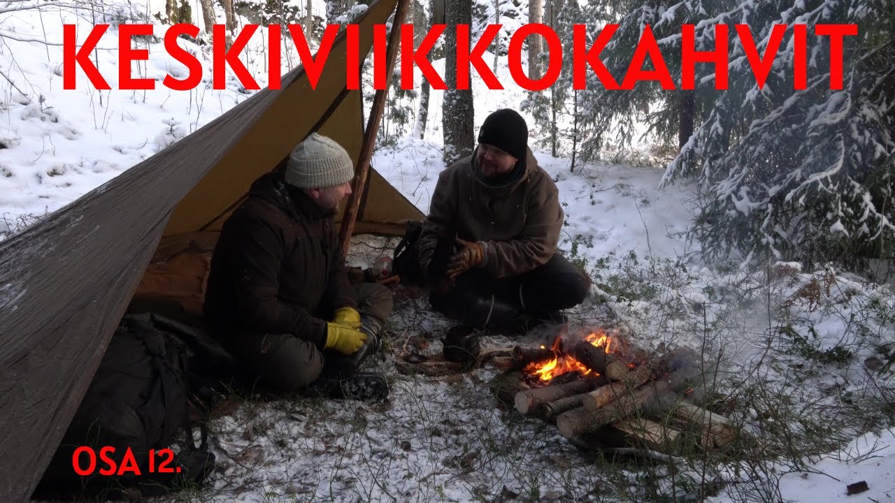Keskiviikkokahvit osa 12. Kahvittelua louteen suojassa. Retkeily ja ulkoilu.