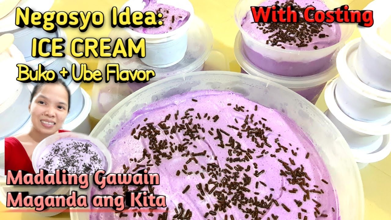 Murang Negosyo Idea sa Halagang 500: Ice Cream Buko-Ube Flavor | with Costing