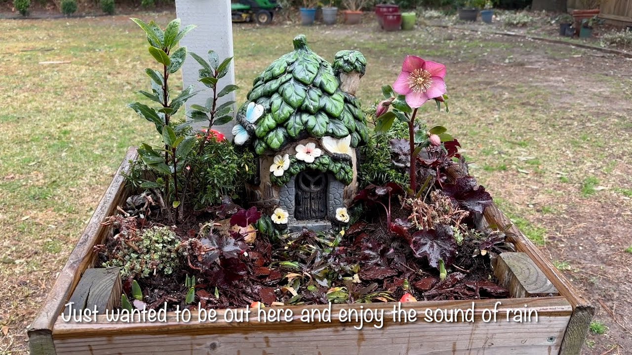 Outdoor Winter Fairy Garden in January