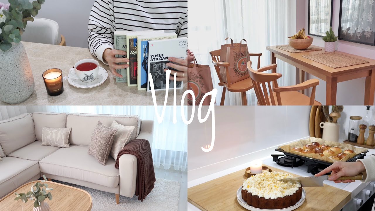 93| Evde Bir Gün 👩🏻‍💻, Havuçlu Tarçınlı Kek🥕,Market Alışverişi 🛒, Kitap Alışverişim📚