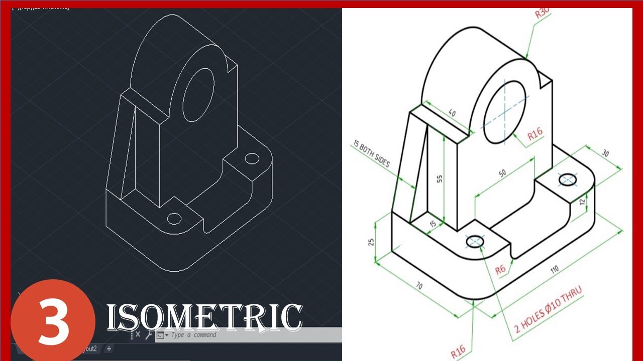 ISOMETRIC DRAWING IN AUTOCAD #3