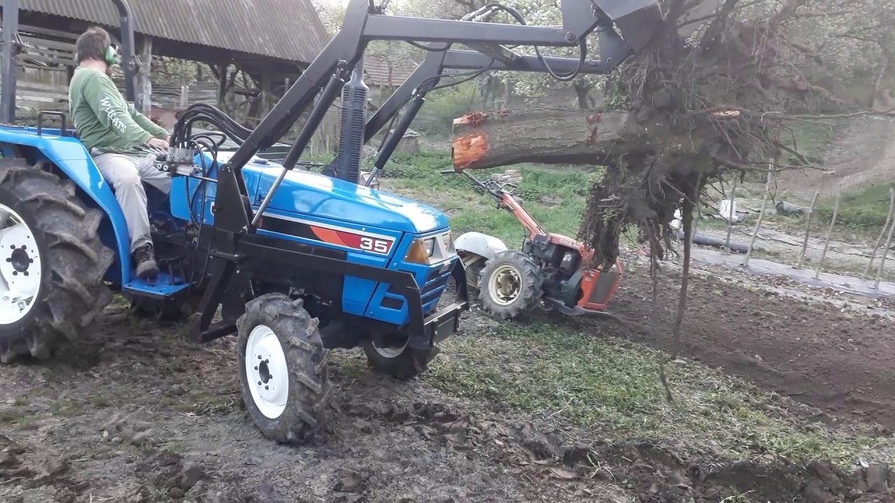Iseki 35 TS35F lifting stump with Front End Loader