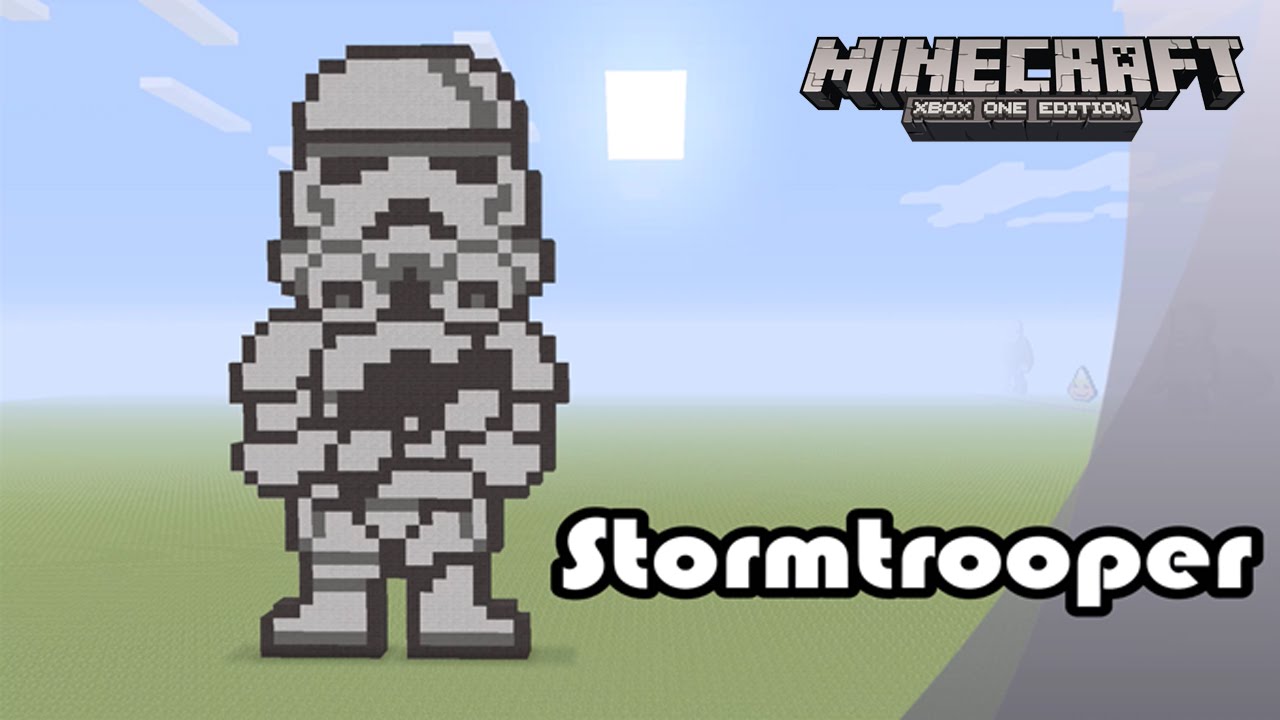 Minecraft: Учебник и демонстрация пиксельной графики: Штурмовик (Звёздные войны)