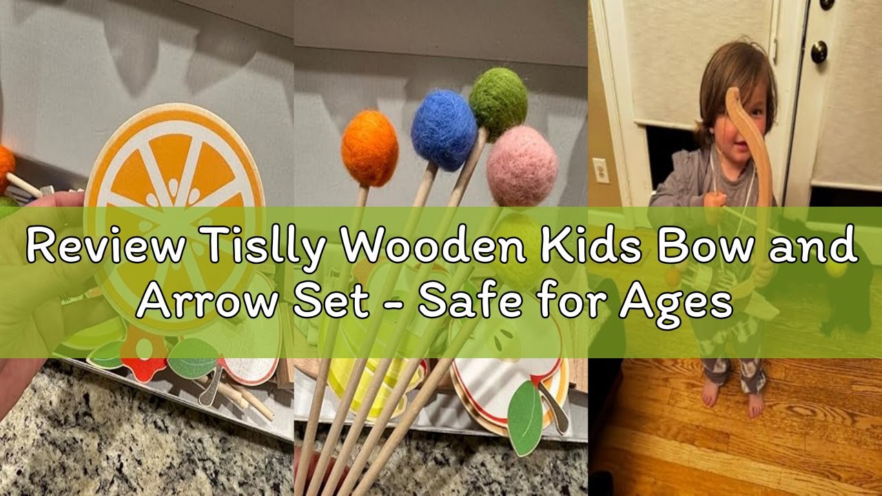 Review Tislly Wooden Kids Bow and Arrow Set - Safe for Ages 3+, Indoor & Outdoor Archery Gift Toys f