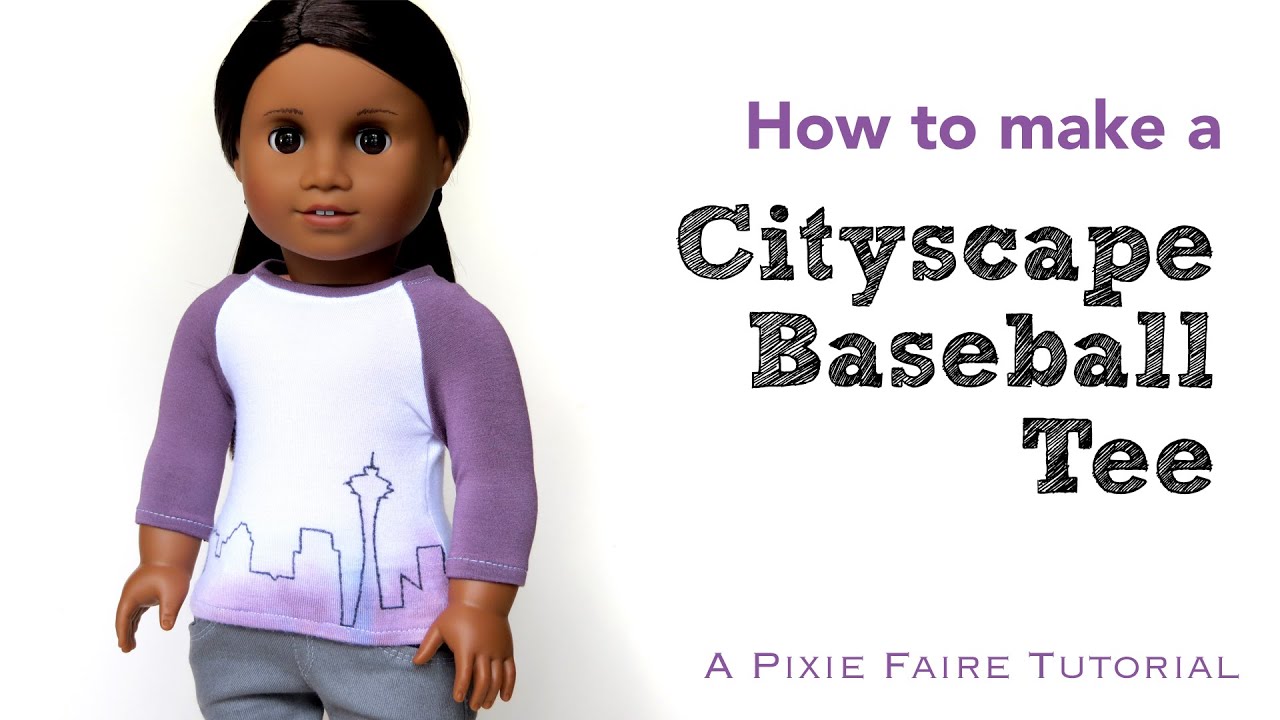 How to Make a Cityscape Baseball Tee for Your Doll
