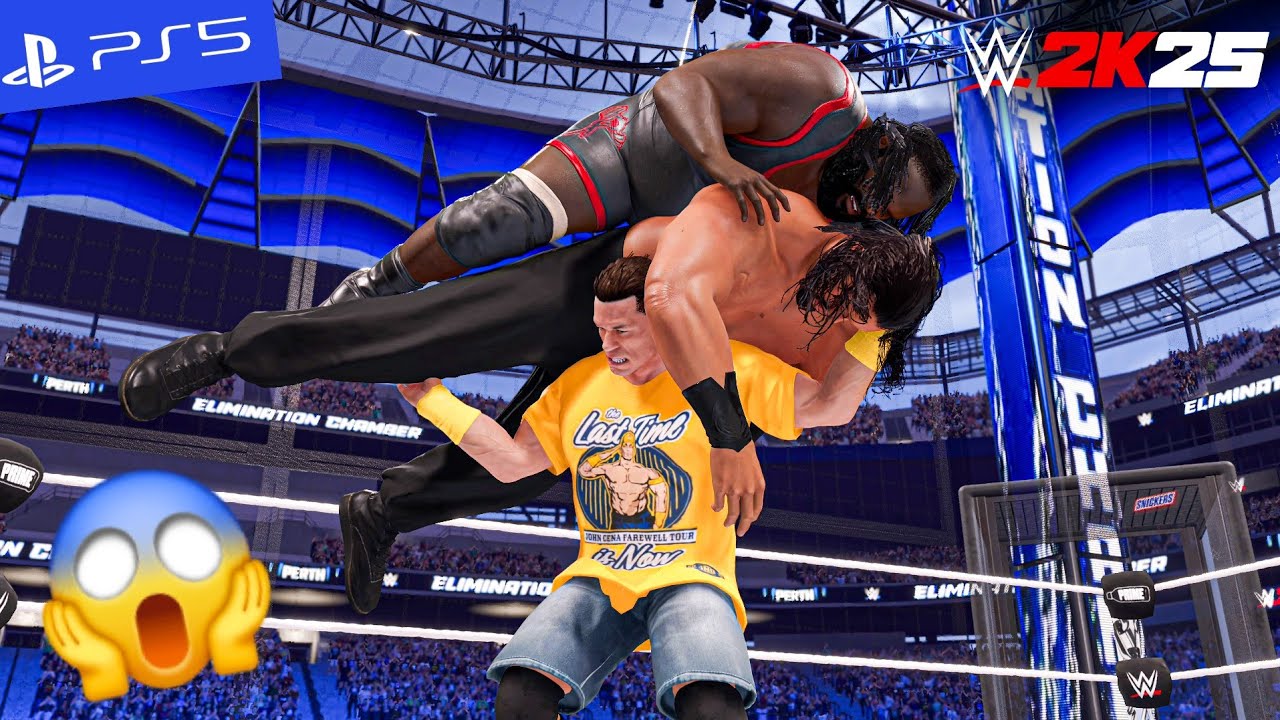 WWE 2K25 - Elimination Chamber Match (Cena v Khali v Henry v Orton v Triple H v Rey) | 4K