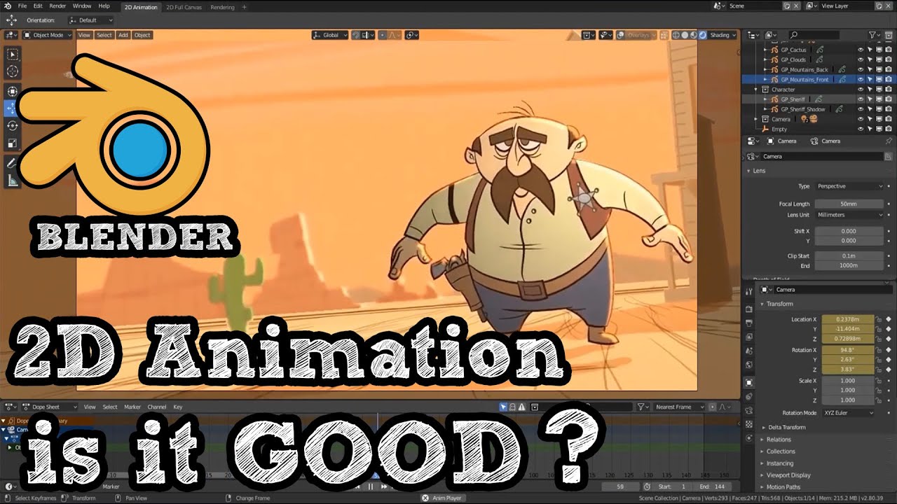 подходит ли Blender для 2D-анимации?