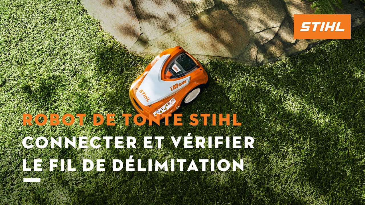 Robot tondeuse iMOW® STIHL : Connecter et vérifier le fil de délimitation (5/8)