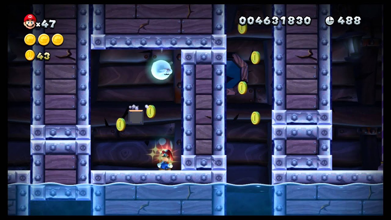 [WiiU] NSMBU Mundo 3 (Archipiélago de Almíbar) Nivel Boo (El naufragio encantado) Secreto
