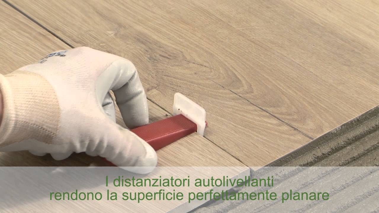 La posa con distanziatori autolivellanti