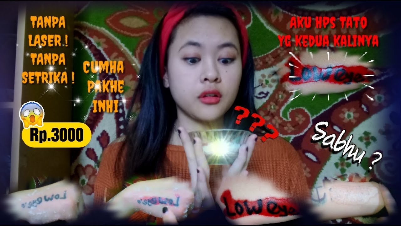 CARA HAPUS TATO PERMANEN TANPA LASER TANPA SETRIKA CUMA MODAL 3ribu LANGSUNG COPLOK! Chocomarsya