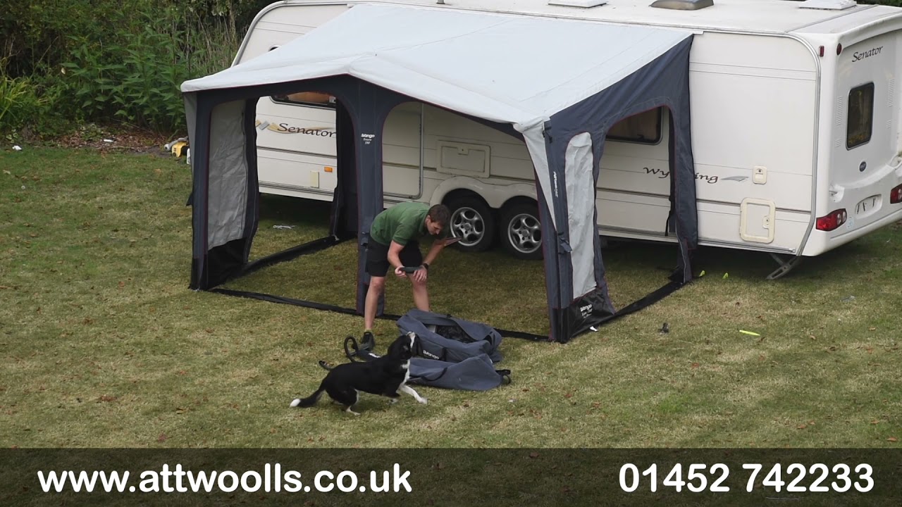 Vango Riviera All Season Awning Pitching & Packing (Real Time) Video