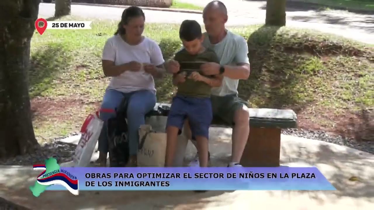 25 DE MAYO: OBRAS PARA OPTIMIZAR EL SECTOR DE NIÑOS EN LA PLAZA DE LOS INMIGRANTES