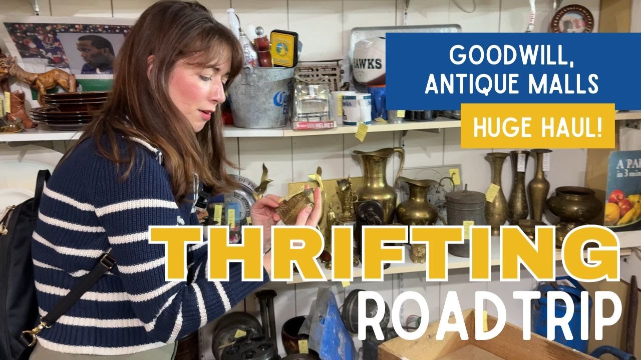 THRIFTING ROAD TRIP! | Shopping Goodwill, Antique Malls | Huge Haul