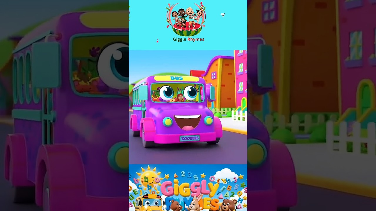 [PĘTLA 1-MINUTOWA] 🚍 Wariacje dźwiękowe Wheels on the Bus🎶 || Kilka wersji | Giggle Rhymes