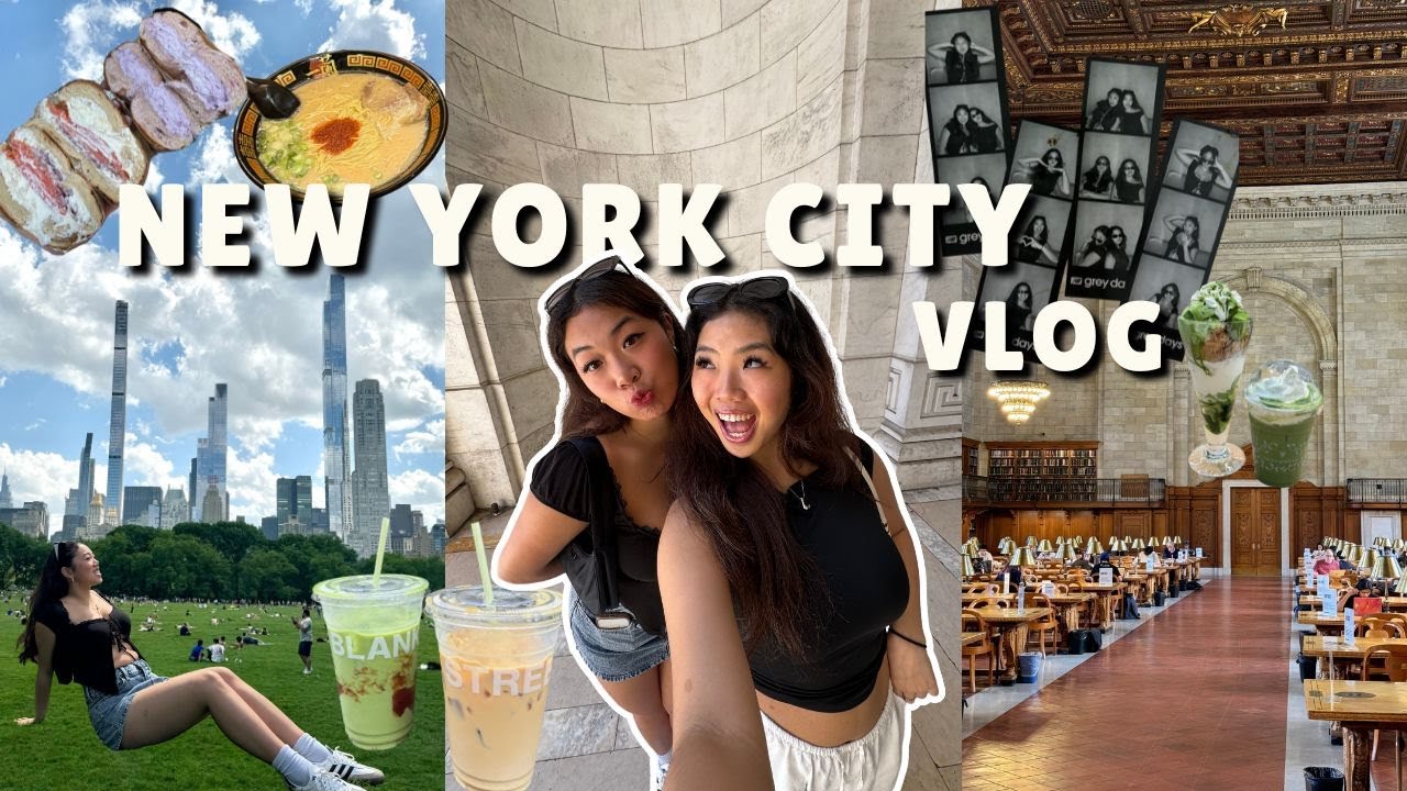 NEW YORK VLOG DAY 1: picnic at central park, bagels, blank street, the rose main reading room & more
