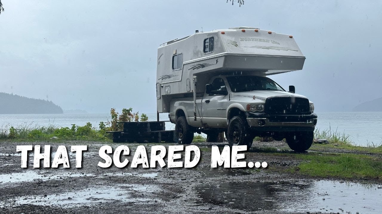 WAS IT WORTH IT? - Heavy RAIN and Truck Camper Living By The Ocean