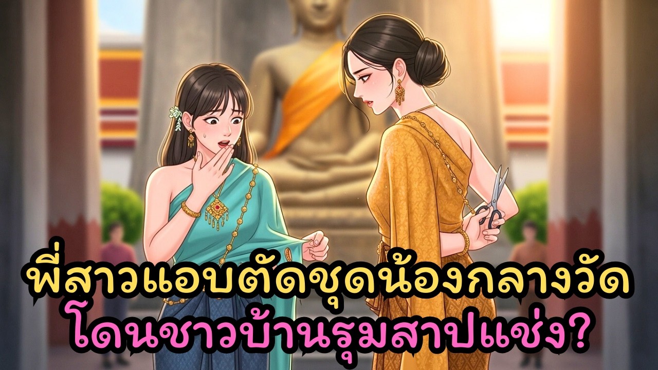 พี่สาวฉีกชุดน้อง ประจานตัวเองกลางงานบุญ