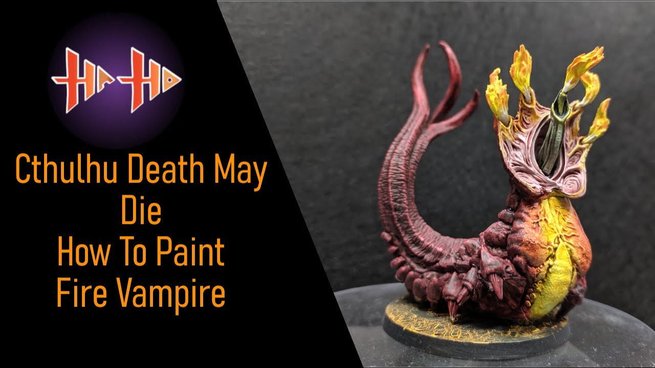 CMON Cthulhu Death May Die Painting Guide Ep.4 Fire Vampire ( How to Paint Fire Vampire ) Contrast