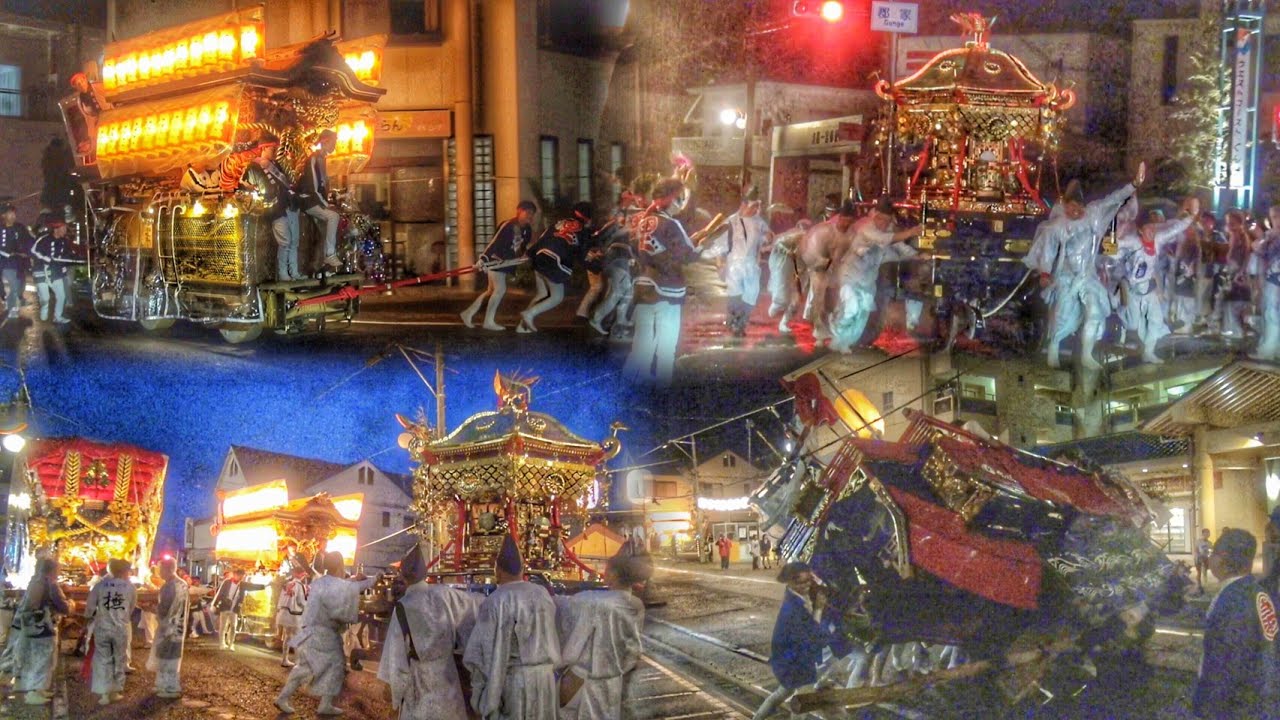 2025.4.22【伊弉諾神宮 春祭り 2025 本祭】 夜の郡家商店街 練り 神輿·だんじり やりまわし など 兵庫県淡路市 (撫·濱·里)
