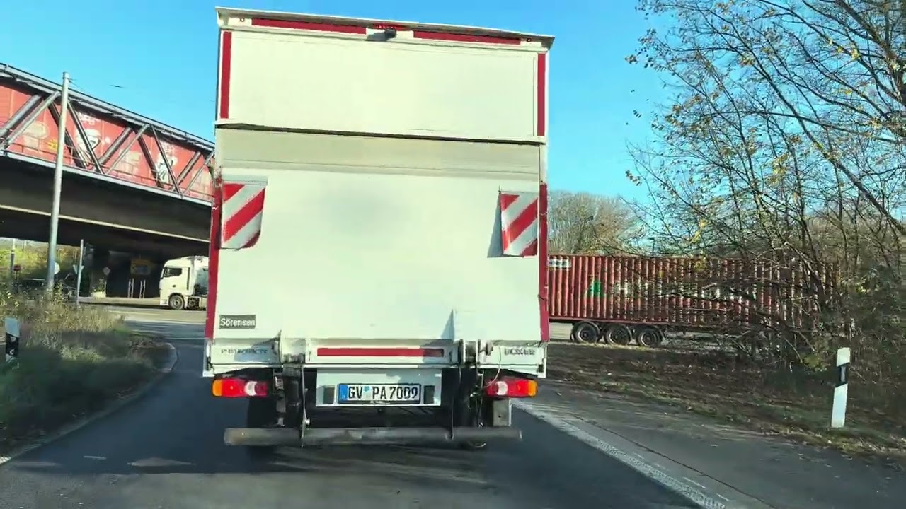 Driving in Germany, entering Dusseldorf, on route 52 #driving