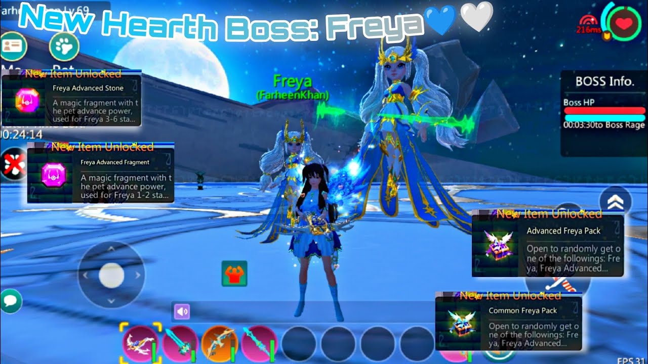New Hearth Boss : Freya... Duo🤝🏻💙🤍 From Level 1 to 4 | Utopia Origin  | PVE702 #utopia #pve702