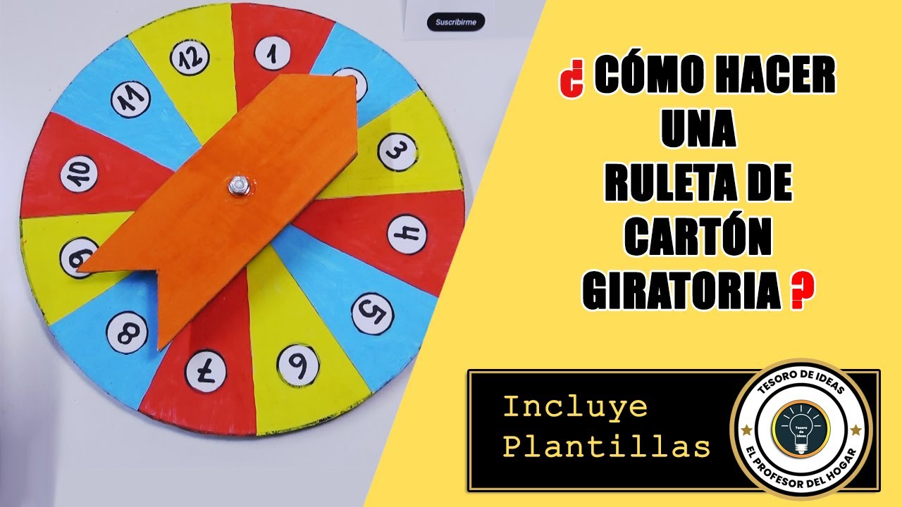 como hacer una ruleta de cartón con plantillas gratis