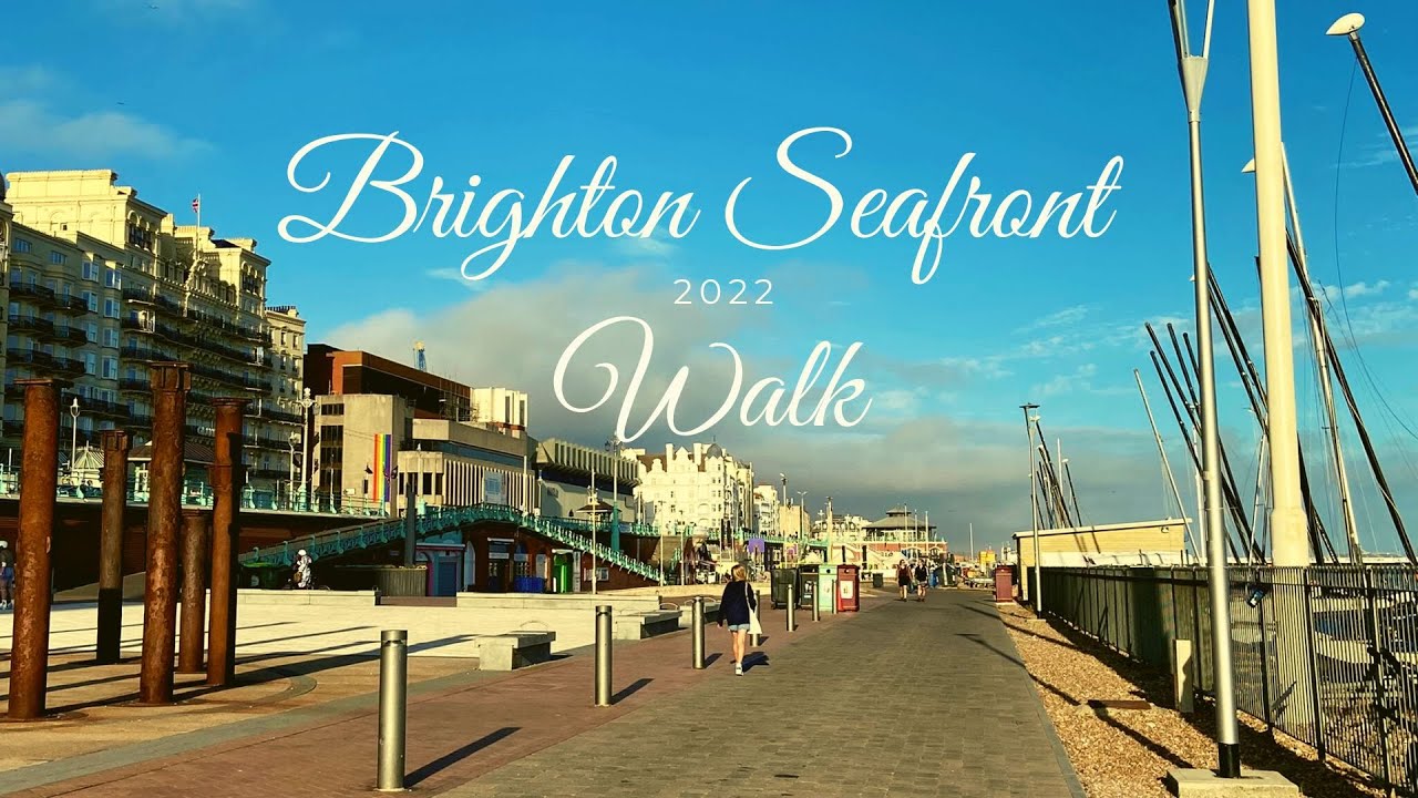Brighton Seafront Walk 2022. Brighton sunset walk. (Sunset beach walks 2022)