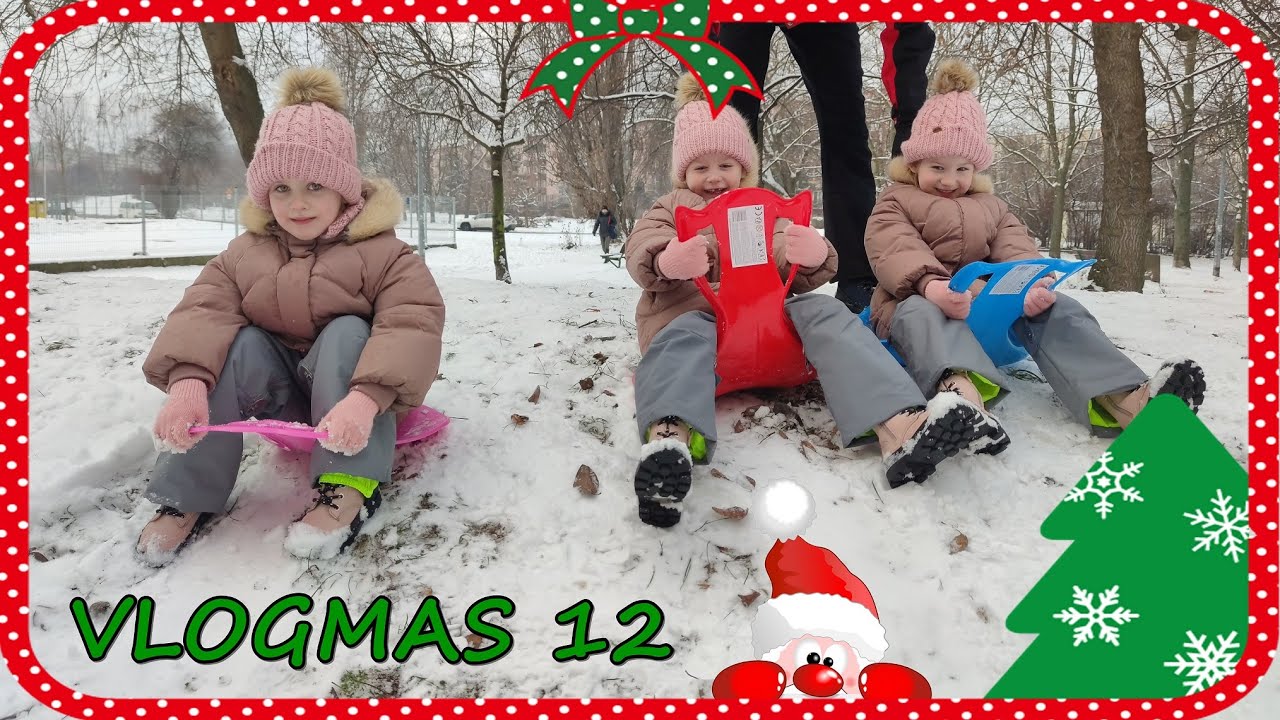 VLOGMAS #12 - Zabawy na śniegu - zjazdy z górki ❄ | [12.12.2021]