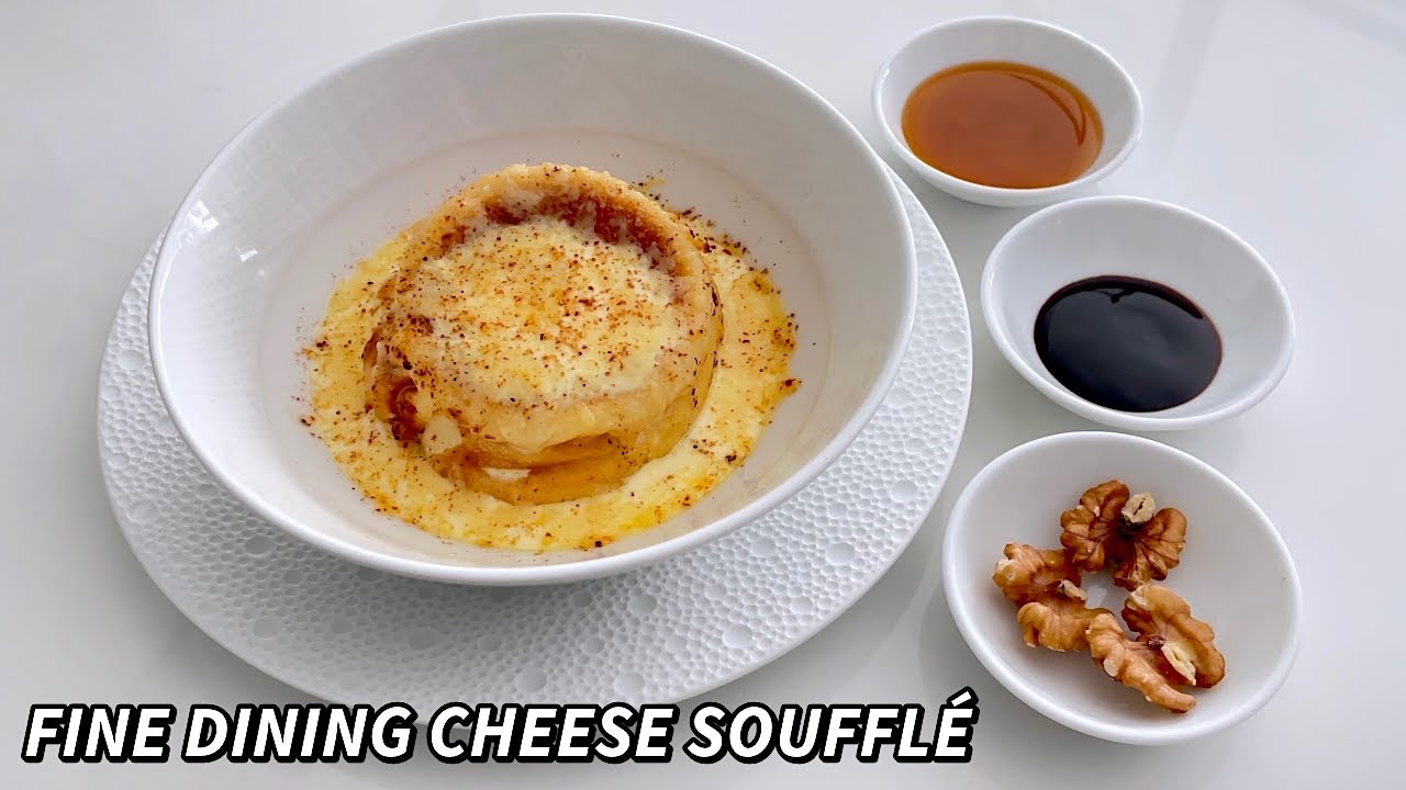 Souffl&eacute; au fromage au miel, au balsamique et aux noix - Recette de souffl&eacute; au fromage double cuisson