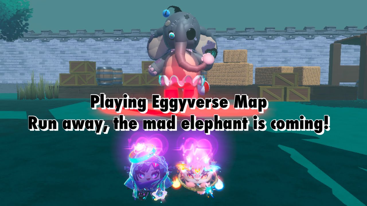Playing Eggyverse Map Run away, the mad elephant is coming! - Eggy Party