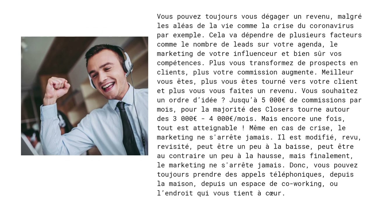 LE METIER DU FUTUR : Tout savoir Sur Le Closing