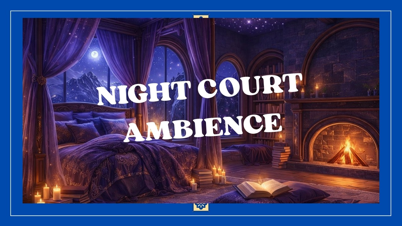 (NO MID ADS) Night Court Fireplace Ambience | Dreamy Reading Music for ACOTAR Fans