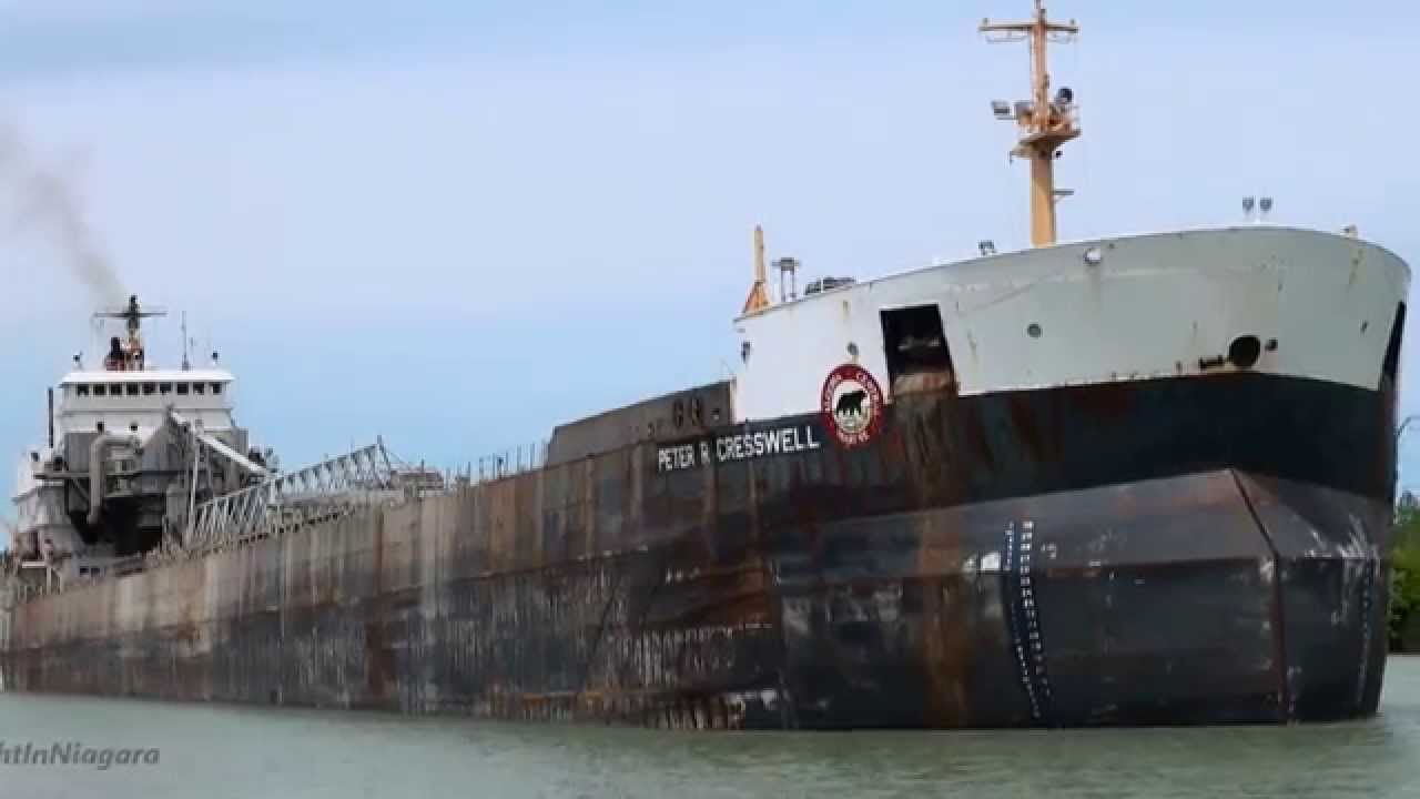 Ship PETER R. CRESSWELL passes ice breaker CCGS AMUNDSEN, Welland Canal 2013