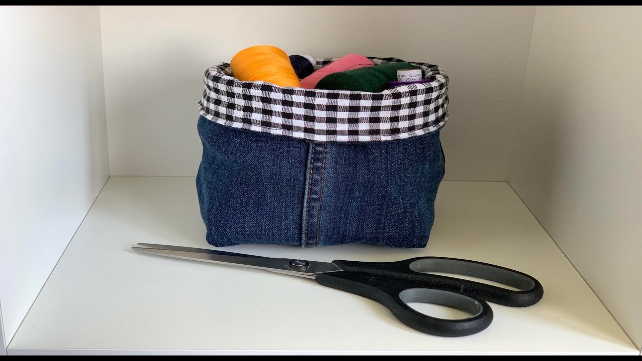 Stoffk&ouml;rbchen - Utensilo aus alter Jeans n&auml;hen- f&uuml;r Anf&auml;nger