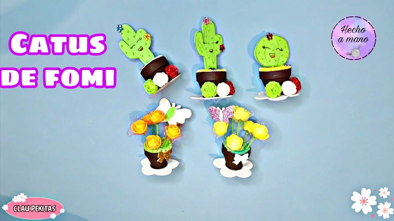 MACETITAS DE CACTUS KAWAI DE FOMI/DIY/ MANUALIDADES 15 DE SEPTIEMBRE