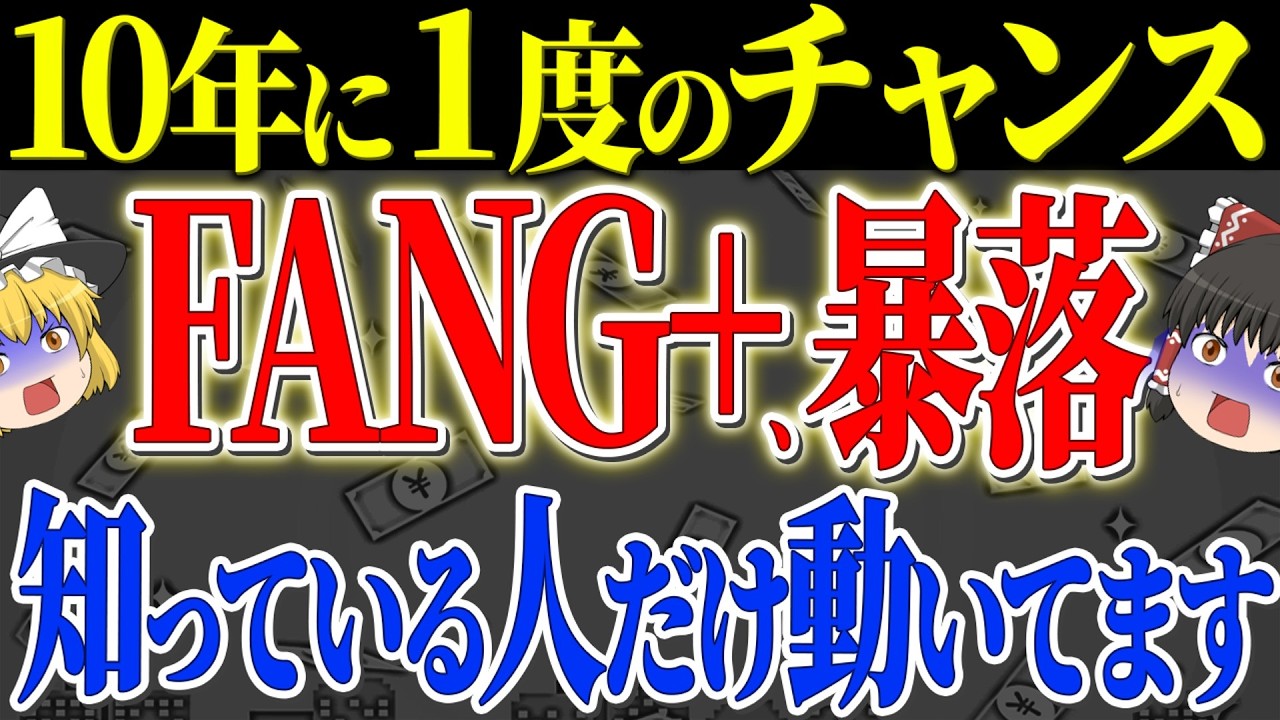 【50代以上は確認必須】これ知らないだけで生涯1000万円以上の差！FANG+の暴落は「爆益のサイン」だった！？メガ10すら凌駕する自動リバランスの破壊力に震える…【ゆっくり解説】