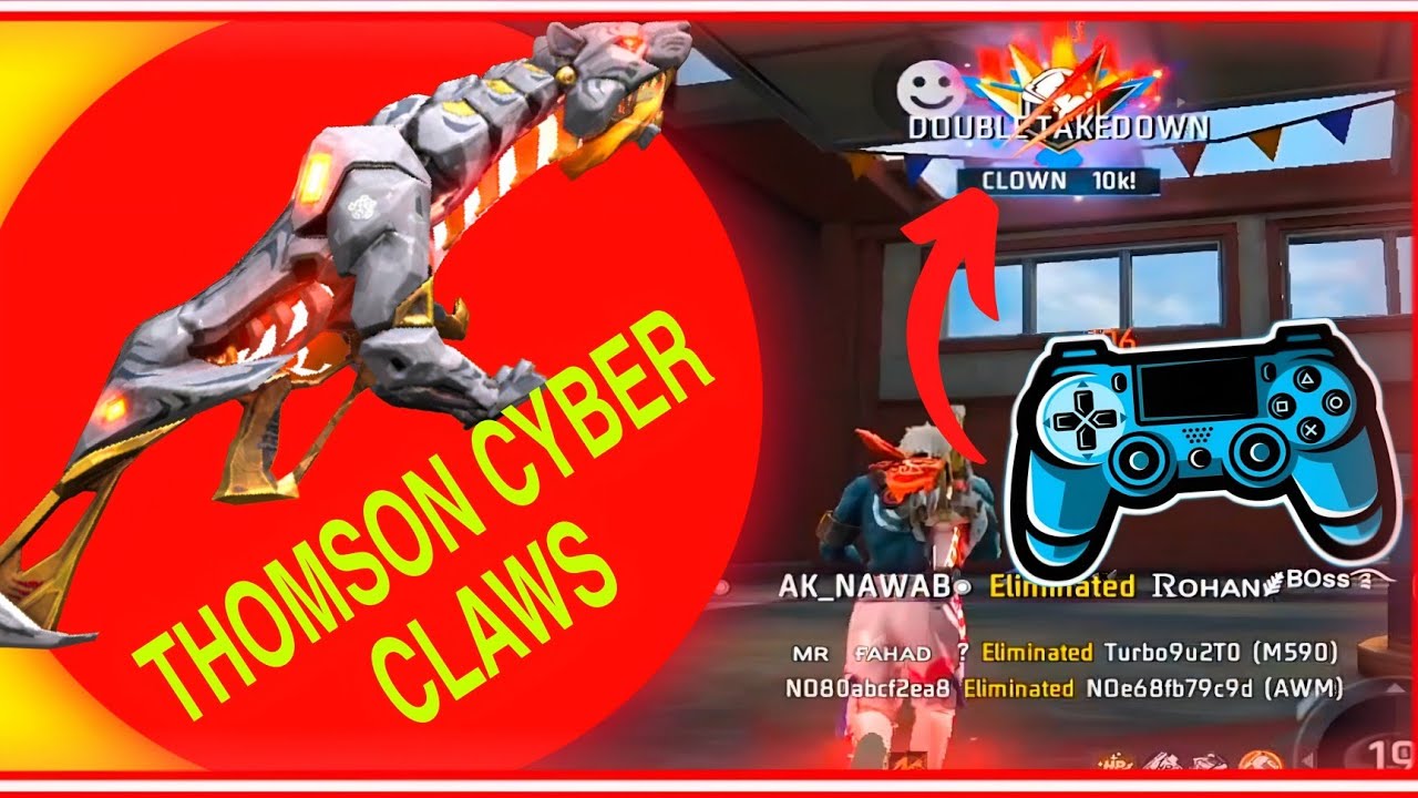 THOMPSON CYBER CLAWS GAMEPLAY ☠️| CLOWN 10K |#freefire 