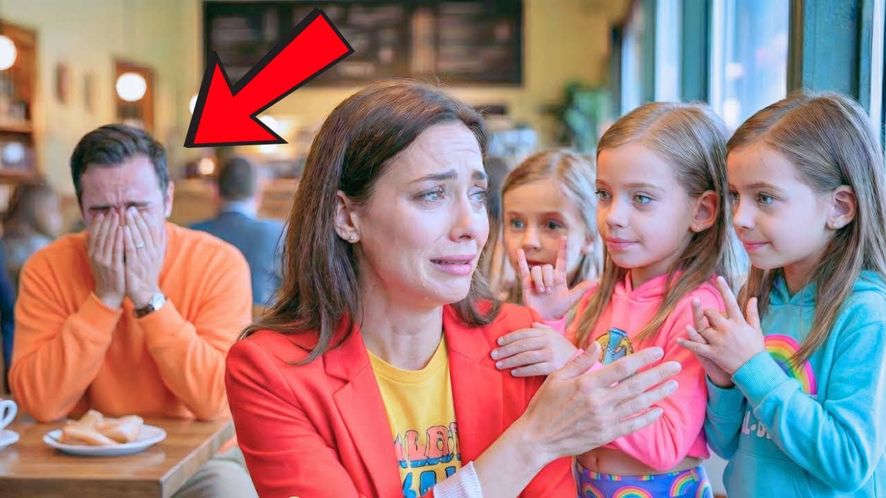 Single dad noticed a deaf woman leaving the café—until his triplets signed something she felt