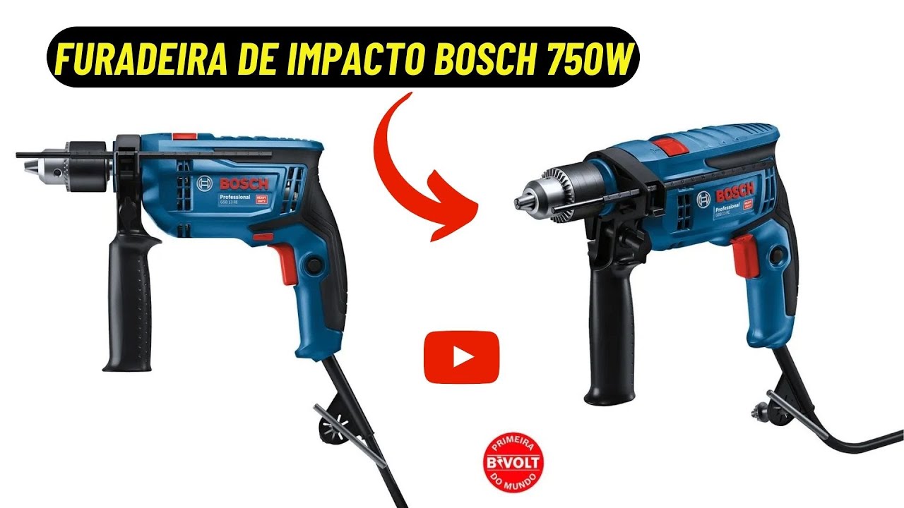 LANÇAMENTO NO MERCADO / Furadeira de Impacto Bosch - GSB 13 RE Bivolt 750W | MODERNA E INOVADORA