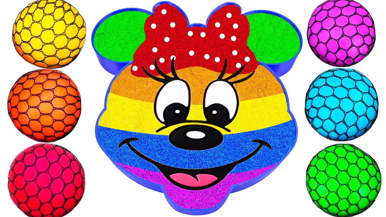 Satisfying Video | How To Make Rainbow Minnie Mouse Bathtub With Glitter Slime Cutting ASMR