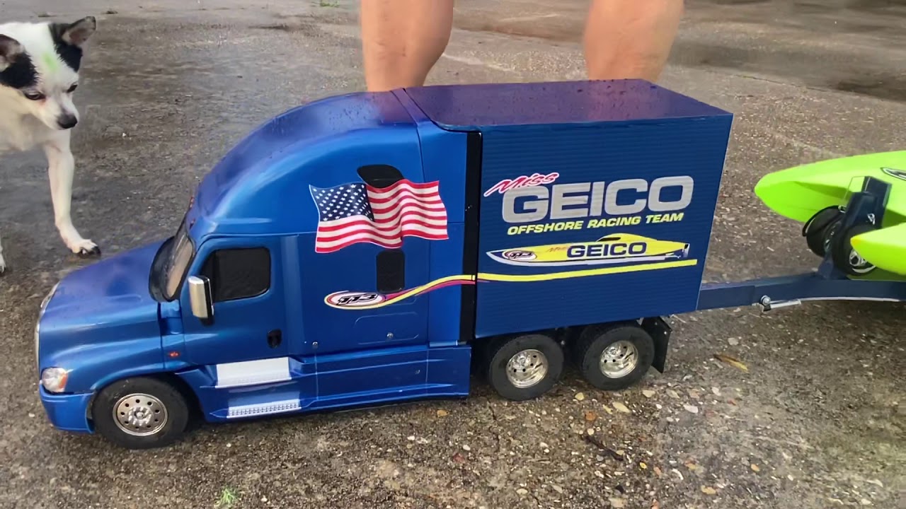 Cormier Rc trailers Miss Geico Racing Rc boat and trailer!